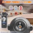 thumbnail image 3 of Electric Pencil Sharpener for Colored Pencils 7-11.5mm, Fully Automatic Robot Pencil Sharpener, Auto in & Out, Rechargeable Hands-Free for Classroom/Home/Office, Battery Operated, PSX5RB, Gray, 3 of 12