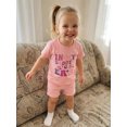 thumbnail image 4 of BemeyourBBs Kids Toddler Baby Girls Summer Clothes 2 Piece Outfit In My Daddys Lil Girl Era Letters Print Short Sleeve Crew Neck T-shirt With Pockets Shorts Set, 4 of 9