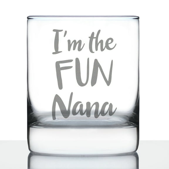 Bevvee Whiskey Rocks Glass 10.25 oz Fun Nana Gifts for Fun Grandmas Glassware & Drinkware