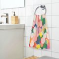 thumbnail image 3 of Yayeee 2 Pack Hand Towels for Bathroom 100% Cotton 16" x 28" Soft Absorbent Kitchen Towel, Pink Colorful Circles, 3 of 7