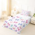 thumbnail image 3 of spefrowx Cute Princess Bow Twin Sheets for Girls, Multicolor Ribbon Star Dots Bedding, 3-Piece, 1 Flat Sheet, 1 Fitted Sheet and 1 Pillowcase, 3 of 6