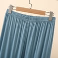 thumbnail image 5 of Womens Pajama Sets Shorts Womens Soft Loungewear Outfits, Crew Neck Long Sleeve Top Wide Leg Pants, Comfortable Two Piece Home Pajama Set Blue XL, 5 of 8