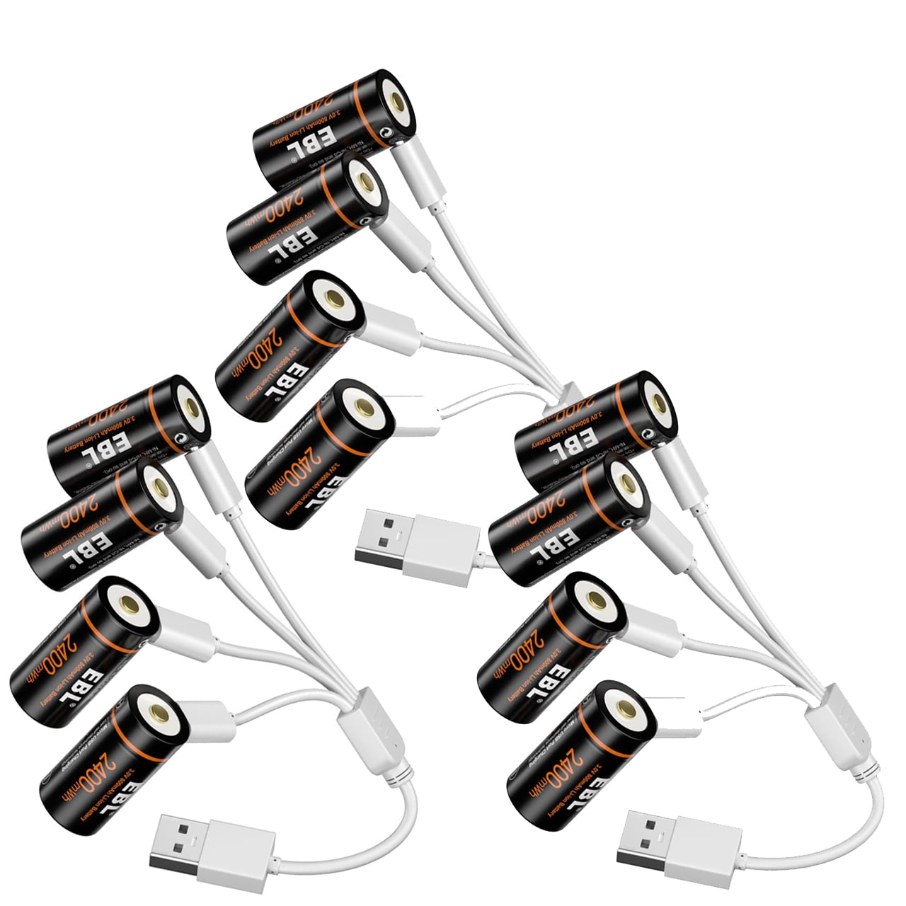 EBL CR123A Lithium Battery 12 Pack, 3V 800mAh Flashlight Replacement