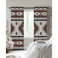 thumbnail image 3 of Aztec Southwest Blackout Curtains 90 Inches Length, Boho Ethnic Tribes Vintage Red Grey Window Treatment Thermal Insulated Drapes for Bedroom Living Room 2 Panels 104x90 Inches, 3 of 8
