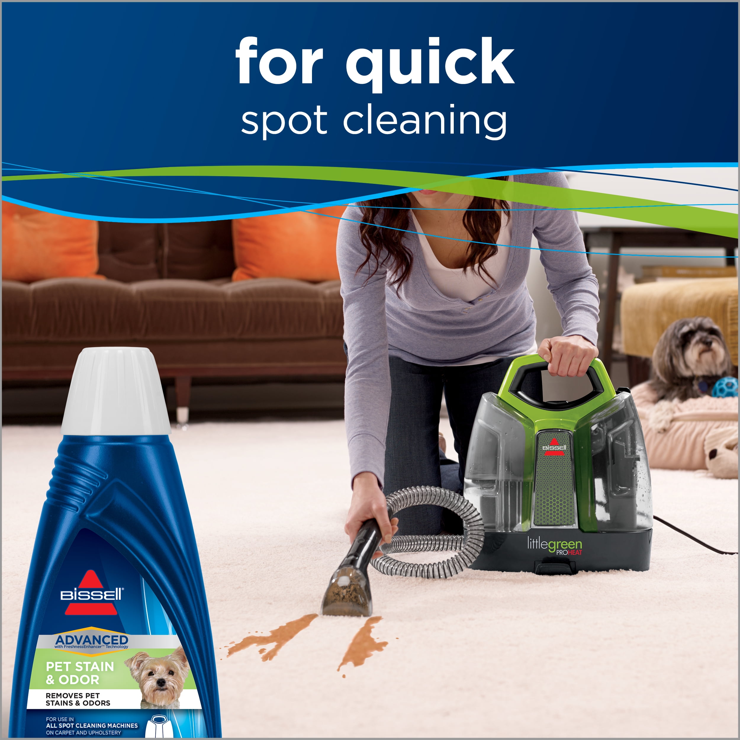 (2 pack) BISSELL Advanced Pet Spot & Stain 32 fl oz. Formula for Portable Carpet Cleaners 74R7V