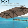 thumbnail image 5 of ZOPan 13 FT Large Patio Umbrella, Outdoor Double-Sided Table Market Umbrella w/Crank Handle, 12 Heavy-Duty Ribs, Sun-Protective Rectangular Twin Parasol for Garden Deck Lawn Poolside (Tan), 5 of 11