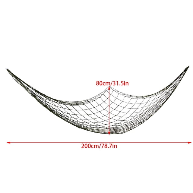 Hand-woven Portable Thicken Meshy Rope Hammock, Hanging Sleeping Bed Net, Travel for Outdoor Home Camping