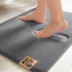 Gorilla Grip Memory Foam Bath Rug, 24" x 17"