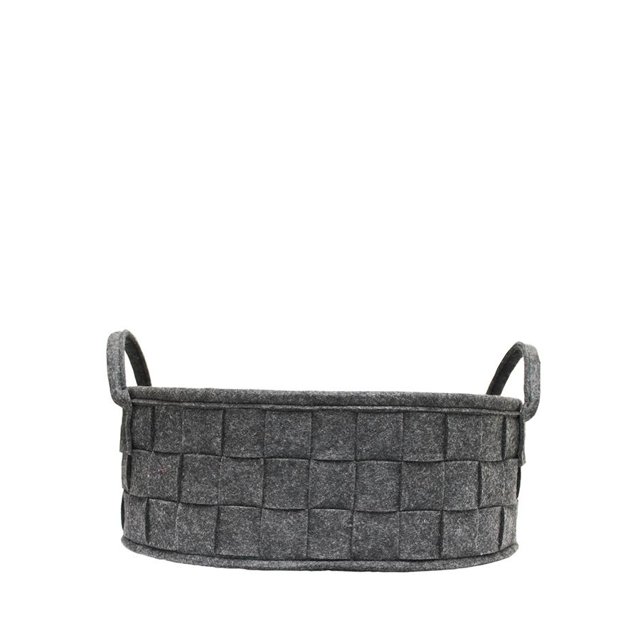 Jessar - Panier de Rangement en Feutre Tressé, 33 x 25 x 12cm, Gris Foncé