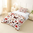 thumbnail image 2 of Homewish Dreamy Boho Mushrooms Twin Comforter Sets,Butterfly Floral Bedding Set,White Red,Reversible,2-Piece,1 Comforter and 1 Pillowcase, 2 of 7