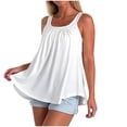 thumbnail image 7 of Stralyhd Tank Tops with Built In Bras for Women Square Neck Racerback Shirts 2026 Summer Slim Fit Tank Top Casual Sleeveless Tops White S, 7 of 7