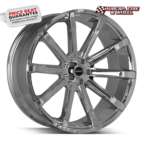 STRADA OSSO Custom Wheel - 24x10, 15 Offset, 5x114.3 Bolt Pattern, 72.6mm Hub - Chrome Rim