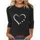 thumbnail image 1 of HongQid 3/4 Length Sleeve Womens Dressy Casual Tops Round Neck Tunic Shirts Summer Spring Fall Clothes, 1 of 5