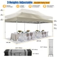 thumbnail image 5 of HOTEEL Tents for Parties,10x20 Pop Up Canopy Tent Heavy Duty,Commercial Outdoor Canopy Tents for Event Wedding,All Season Wind UV 50+&Waterproof Gazebo with Roller Bag,Thickened Legs,Khaki, 5 of 11
