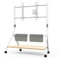 thumbnail image 5 of FITUEYES Design Mobile TV Stand for 65 75 78 88 Inch TV, Rolling TV Stand with Wooden Storage Shelves, Suitable for Living Room, Office and More, Collector Series., 5 of 5