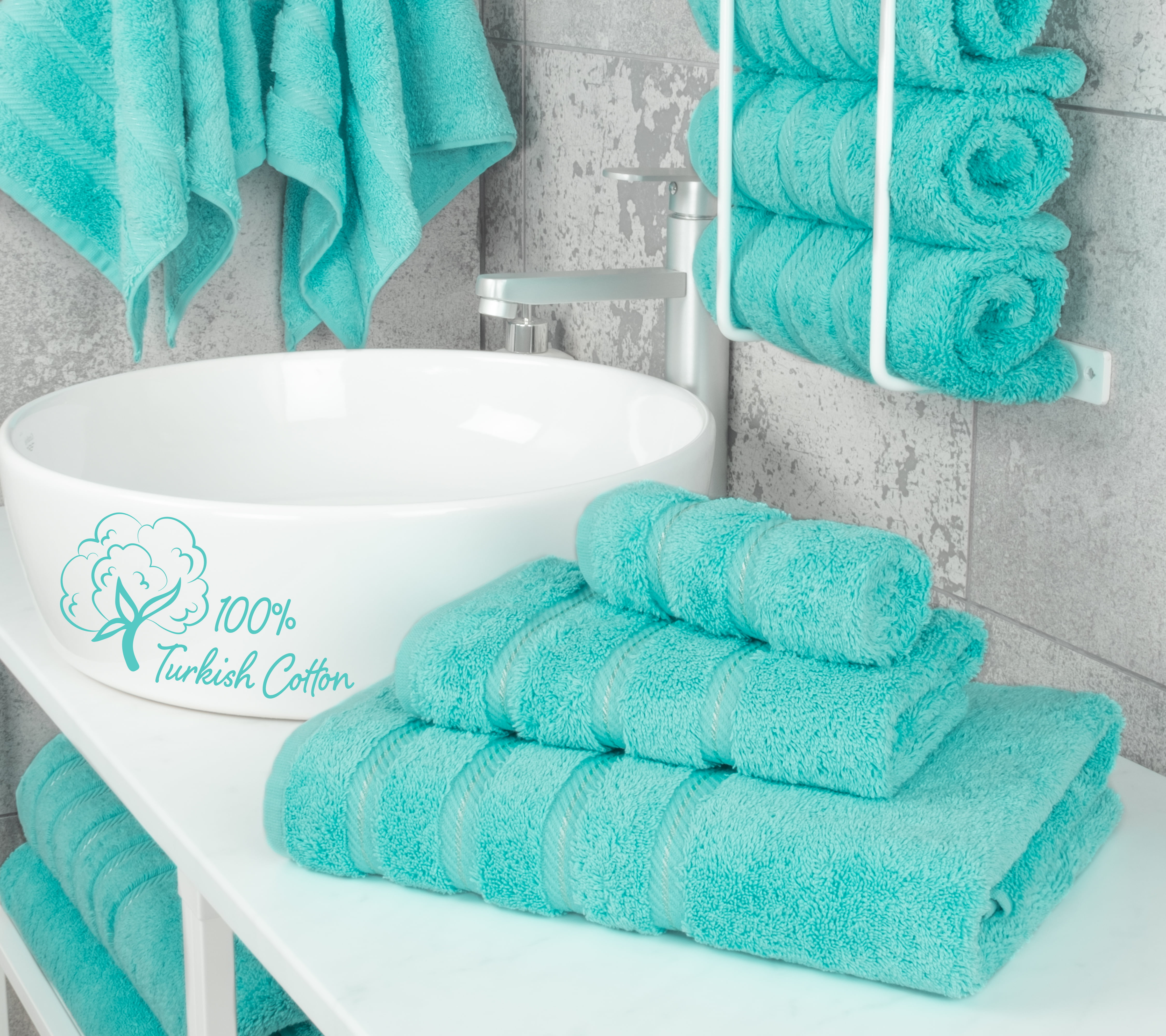 American Soft Linen Bath Towel Set 100% Turkish Cotton 3 Piece Towels for  Bathroom- Sage Green Edis3PcSageE56 - The Home Depot