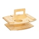 thumbnail image 1 of Mesa de picnic de madera, mesa de picnic color champán con asa, multiusos con cristal amarillo, 1 of 8