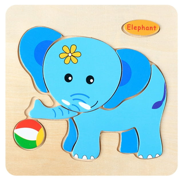 E Kids Wooden Puzzle Toy With Creative Shapes For Preschool Learning And Play