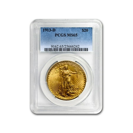 1913-D $20 Saint-Gaudens Gold Double Eagle MS-65 PCGS