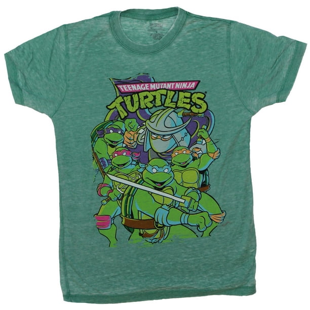 Teenage Mutant Ninja Turtles Mens T-Shirt - White Eyed Boys Below Shredder Image