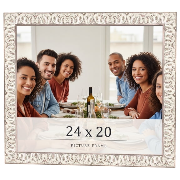 24x20 Frame White Real Wood Picture Frame Width 1.5 inches | Interior Frame Depth 0.5 inches |