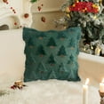 thumbnail image 2 of EazyTech 2-Pack Soft Fluffy 3D Christmas Tree Pillow Covers 18x18 Inch for Sofa Couch Living Room Winter Holiday Decor​​ (Green), 2 of 5