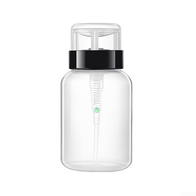 UHUSE 200ml Empty Nail Polish Remover Alcohol Liquid Press Pumping Dispenser Bottle