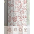 thumbnail image 3 of Coral Red Farmhouse Sheer Curtains for Living Room Bedroom Floral Floral Plant Leaf Vintage Spring Sheer Curtains 72 Inch Long 2 Panels Set Light Filtering Curtain Window Treatments Drapes, 3 of 6