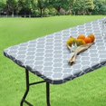 thumbnail image 1 of yeuweold 1pcs Rectangular Vinyl Tablecloth Elastic Table Cover with Flannel Lining Waterproof and Washable Table Protector for Outdoor Indoor Picnic Camping, 1 of 5
