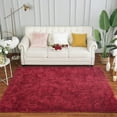 thumbnail image 3 of TWINNIS Shag Area Rug,9'x12'Soft Fluffy Area Rugs for Living Room Bedroom Kids Room Decor Carpet,Wine Red, 3 of 6
