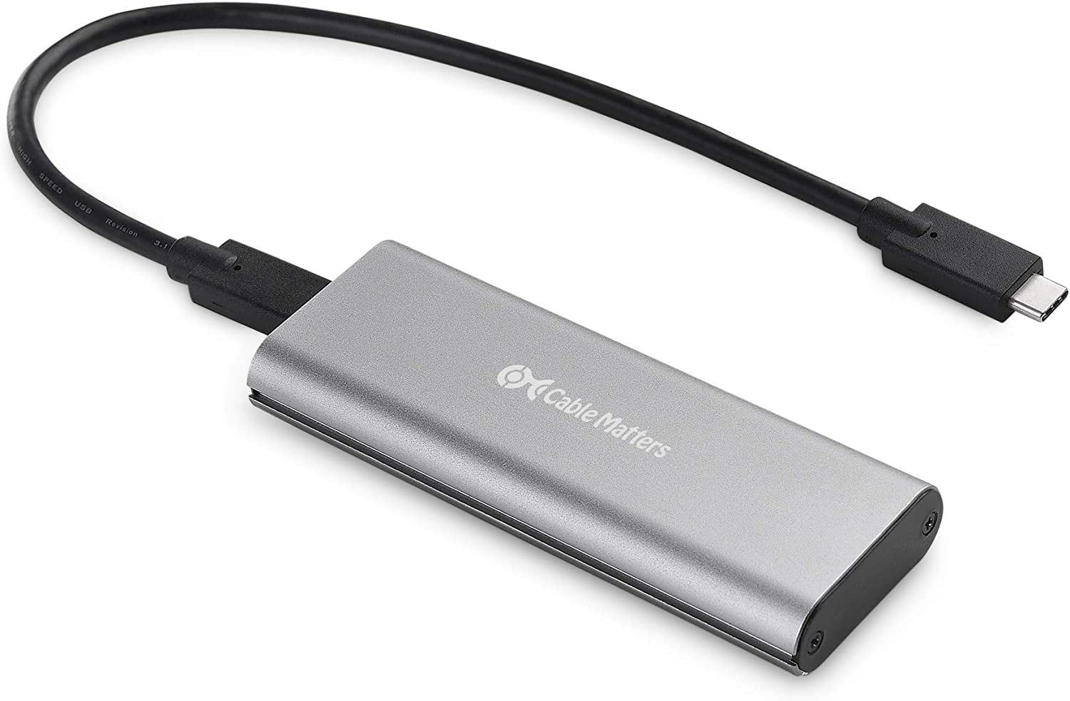 Cable Matters 10Gbps Aluminum C to M.2 Enclosure NVMe SSD with USB-C and USB-A Cables - Thunderbolt Port Compatible with Pro, Mac Mini, and More - Walmart.com