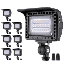 Gardenreet Flood Light Adjustable Angle, 7W 2700K, 12 Low Voltage, Waterproof Security Light 670 Lumen Brightness Adjustment 60W Replacement Outdoor Landscape Lighting(8 Pack)