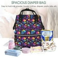 thumbnail image 5 of Pofeuu mushroom rainbow color Skull Print Diaper Bag Backpack, Multifunction Travel Pack Maternity Baby Changing Bags, Large Capacity, Waterproof, 5 of 6