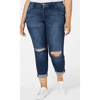 Celebrity Pink Trendy Plus Size Ripped Girlfriend-Fit Jeans, Various Sizes Title: 18/ Blue