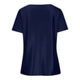 thumbnail image 5 of PNTUTB Summer Women's Fashion Solid Color V Neck Mesh Rhinestone Embellished Bubble Sleeve Casual T Shirt, 5 of 6