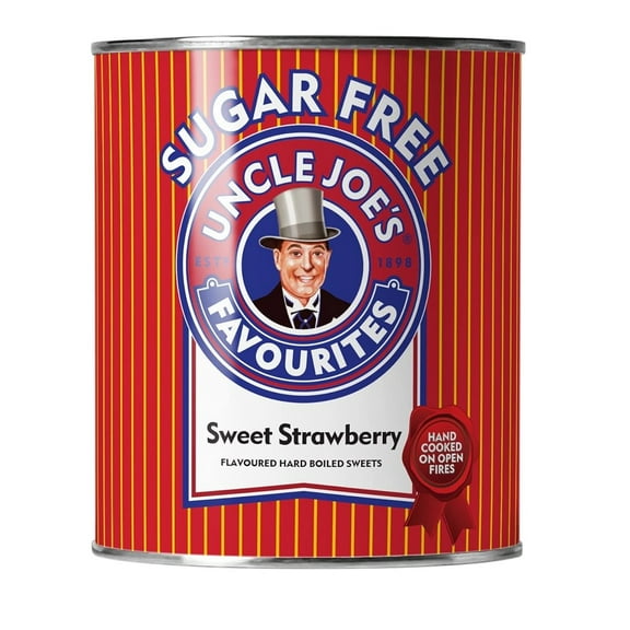 Uncle Joe's SugerFree Sweet Strawberry Sweets 120g Tin