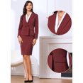 thumbnail image 2 of DARING DIVA 2Pcs Women's Business Double Breasted Blazer and Pencil Skirt XL Wine Red, 2 of 5