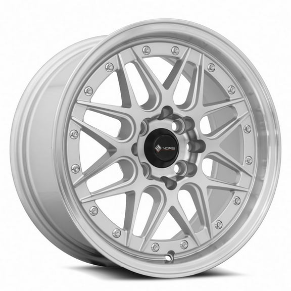 Vors VR7 4X100/4X114.3 38ET Silver Machine Face Lip Chrome Rivet