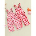 thumbnail image 3 of BemeyourBBs Toddler Baby Girl Valentines Day Outfit Heart Overalls Romper Print Sleeveless Pants Jumpsuit with Pockets Spring Summer Clothes, 3 of 9