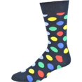 thumbnail image 3 of Sierra Socks Men Cotton Polka Dot Crew Socks (Shoe Size: 6-12, Navy), 3 of 6