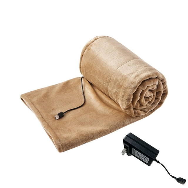 Uklsqma Usb Heated Flannel Blanket 160X85Cm | Low Voltage 5V Electric Heating Mattress | Adjustable 3-Level Temperature Control | Soft Washable Throw for Winter Camping Travel Home Use