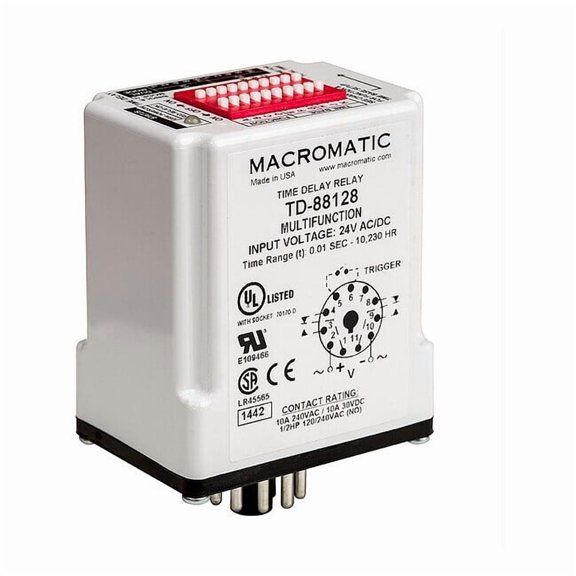 Macromatic MultiFunTimeDelayRelay, 120VAC, 8Pins TD-88162