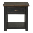 thumbnail image 1 of Martin Svensson Home Table d'Appoint en Bois Massif, Noir avec Dessus Brun, 1 of 2