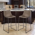 thumbnail image 2 of AmeriHome BSLCCSET Classic Faux Leather Bar Chair Set, Coffee, 2 of 5