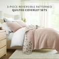 thumbnail image 3 of Noble Linens 3-Piece Rose French Jacobean Reversible Quilt Set, Twin, 3 of 8
