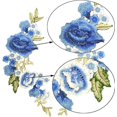 thumbnail image 3 of KAIYANG Parches de flores de colores solubles en agua para bordar ropa, parches para hacer uno mismo (azul), 1 par azul, 3 of 4