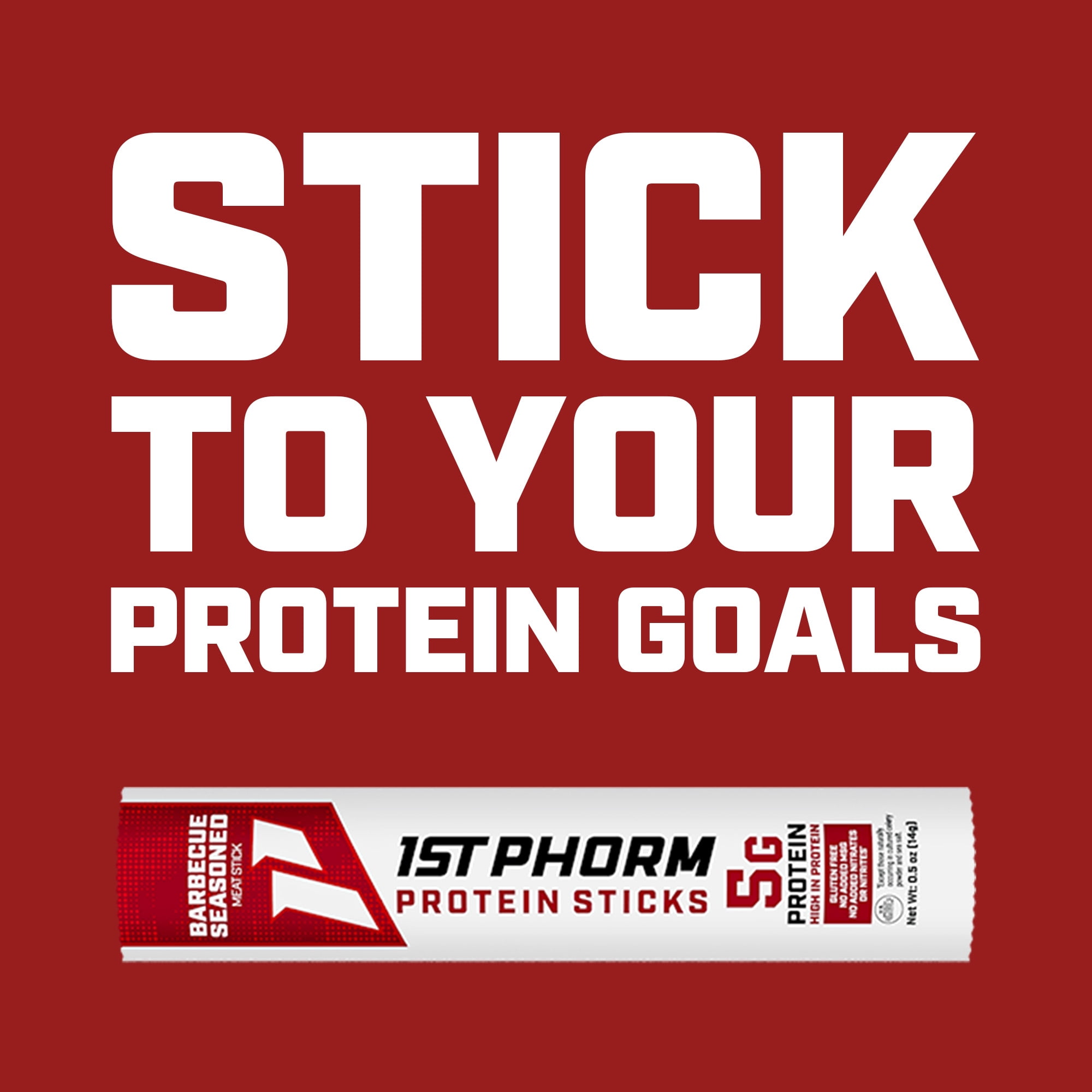 1st Phorm Protein Meat Stick Minis, Seasoned BBQ, 5g Protein Per 0.5 oz. Stick (14 Count)