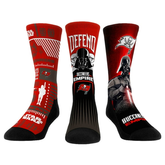 Rock Em Socks Stormtrooper & Darth Vader Tampa Bay Buccaneers Three-Pack Star Wars Crew Socks Set
