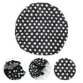 thumbnail image 3 of 1 Pc Dama Doble Capa Gorro de Ducha con Puntos para Baño Vacaciones Viaje Negro Blanco Satén PEVA, 3 of 3