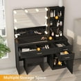 thumbnail image 6 of Veanerwood 3 Piece Modern Adjustable Vanity Table Set, Black, 6 of 11